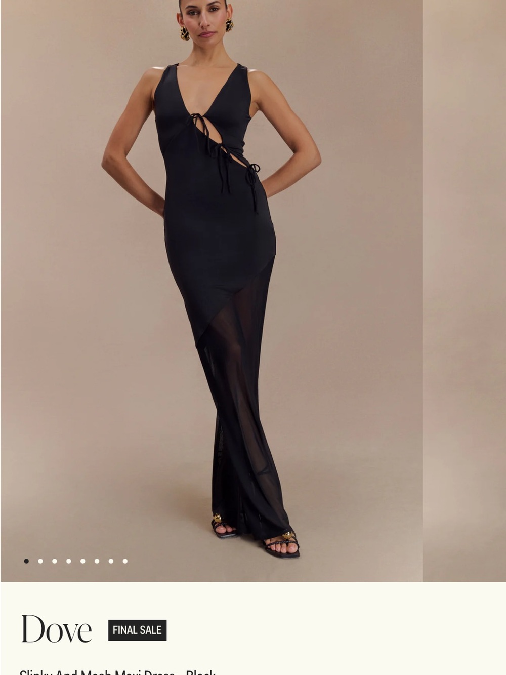 Dove Black Cutout Mesh Maxi Dress